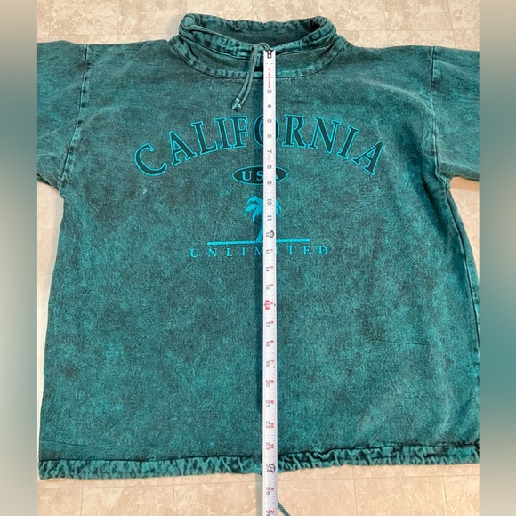 1980s Phoenix Sportswear Sweatshirt Unisex S/M Green Acid Wash California USA - Picture 9 of 15
